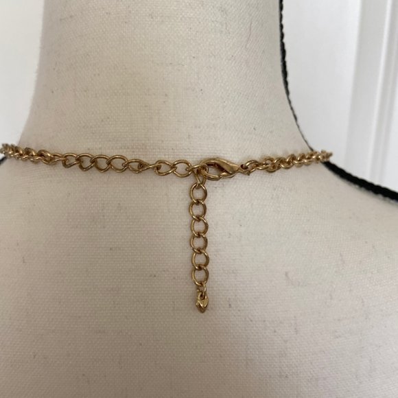 Navy & Gold Statement Necklace - Picture 3 of 3